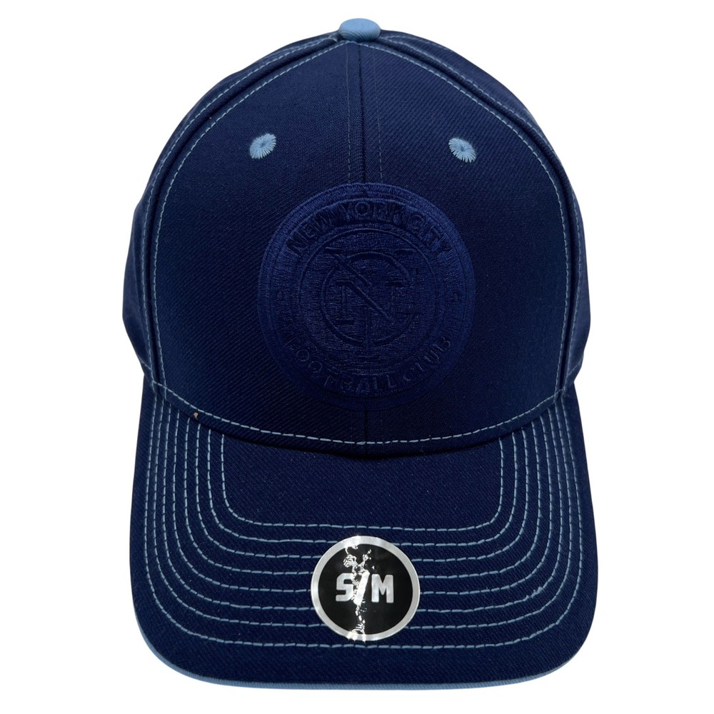 MLS‎ New York City FC NYCFC Navy Blue Superflex Fitted Hat Cap Size S/M NWT